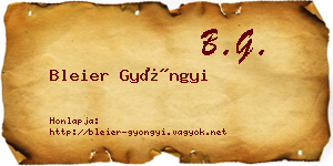 Bleier Gyöngyi névjegykártya