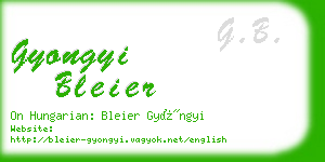gyongyi bleier business card